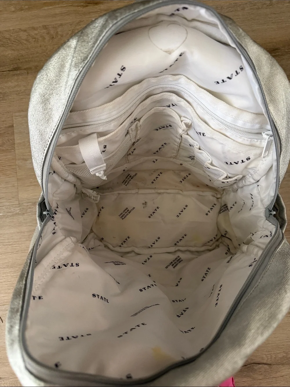STATE Silver Metallic Kane Backpack